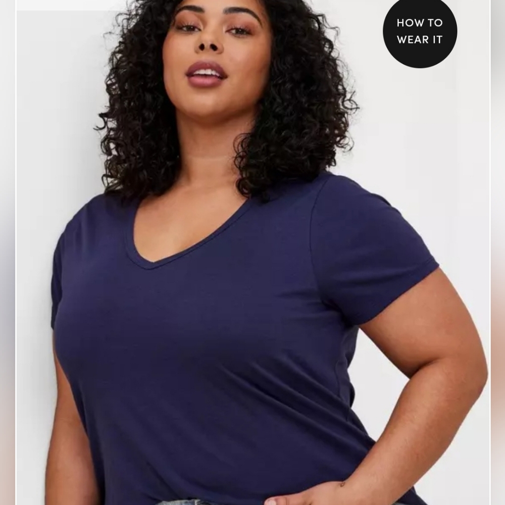Torrid Girlfriend Signature Jersey VNeck Navy